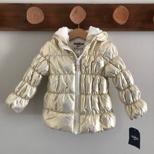 OshKosh B’Gosh gold puffer coat, size 2T